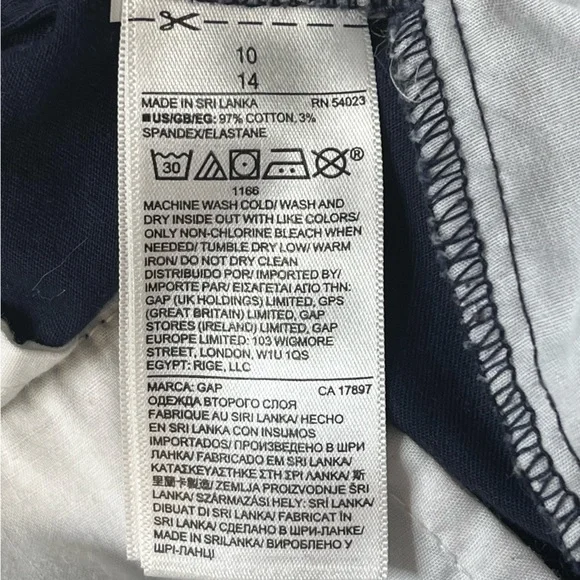 Women’s GAP City Short Navy Blue White Print Shorts. Size 10 - Picture 8 of 13